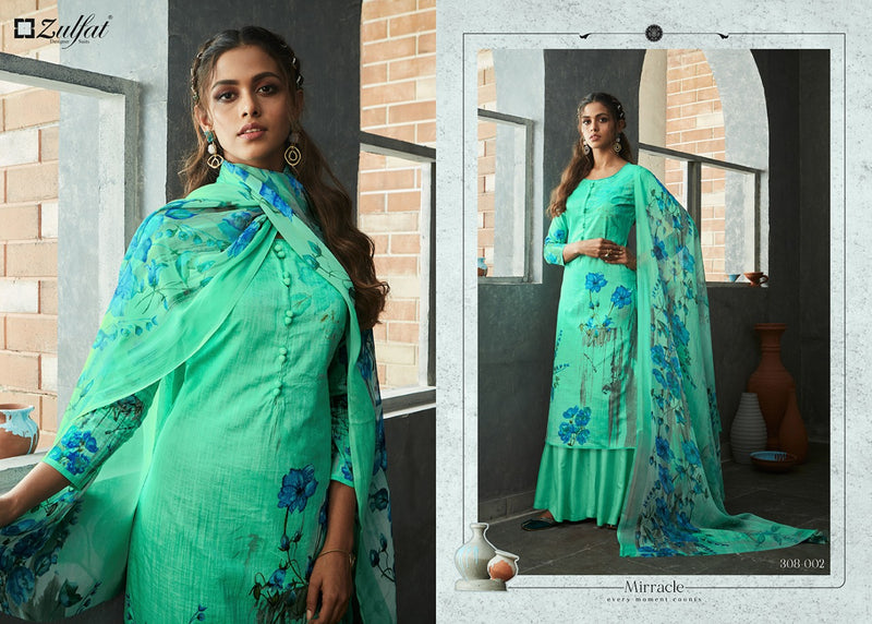 Zulfat Designer Suits Gulmohar Pure Cotton Digital Print Work Salwar Kameez