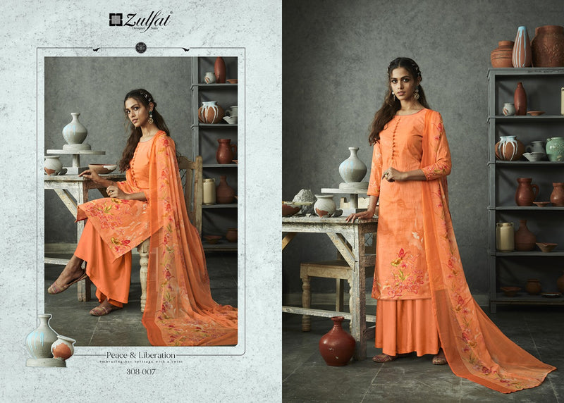 Zulfat Designer Suits Gulmohar Pure Cotton Digital Print Work Salwar Kameez