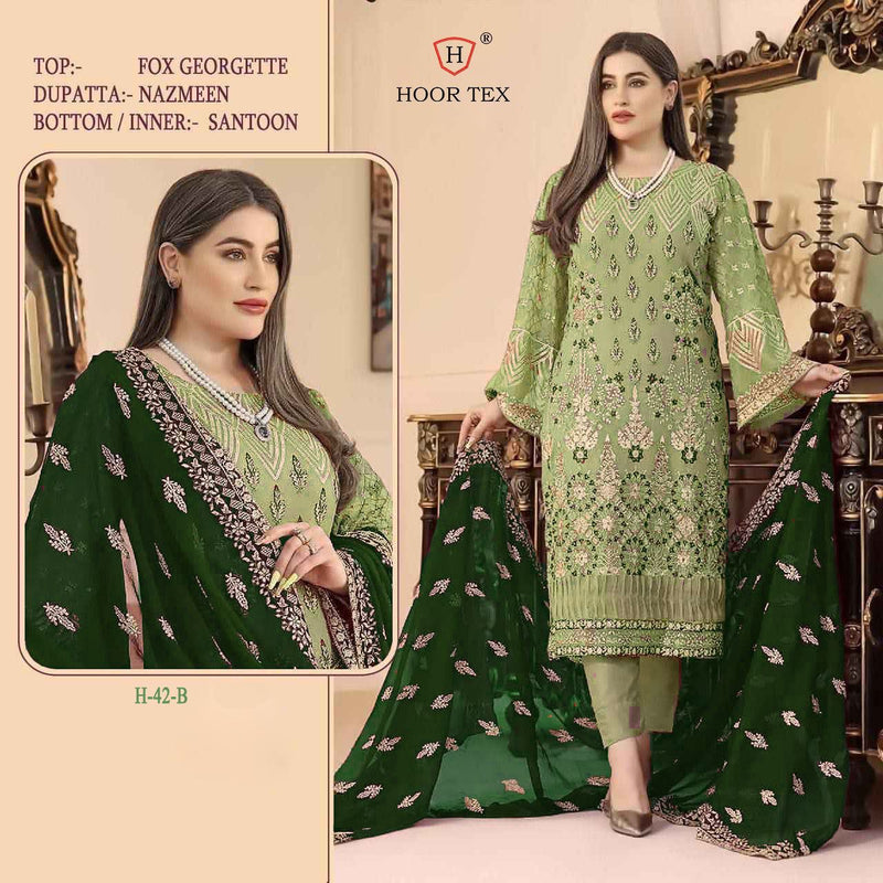 Hoor Tex Dno H 42 Georgette With Beautiful Embroidery Work Stylish Designer Wedding Look Salwar Kameez