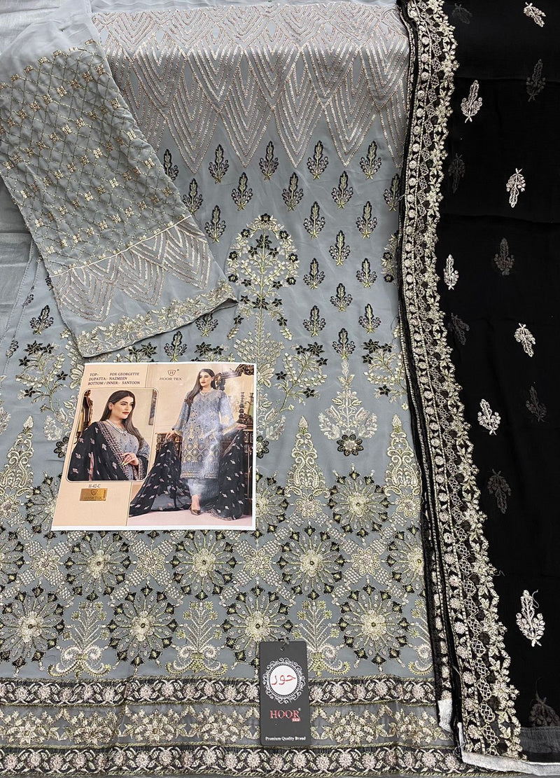 Hoor Tex Dno H 42 Georgette With Beautiful Embroidery Work Stylish Designer Wedding Look Salwar Kameez