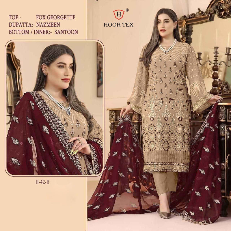 Hoor Tex Dno H 42 Georgette With Beautiful Embroidery Work Stylish Designer Wedding Look Salwar Kameez