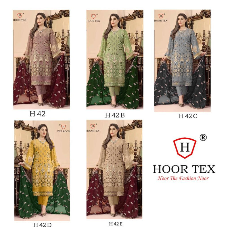 Hoor Tex Dno H 42 Georgette With Beautiful Embroidery Work Stylish Designer Wedding Look Salwar Kameez