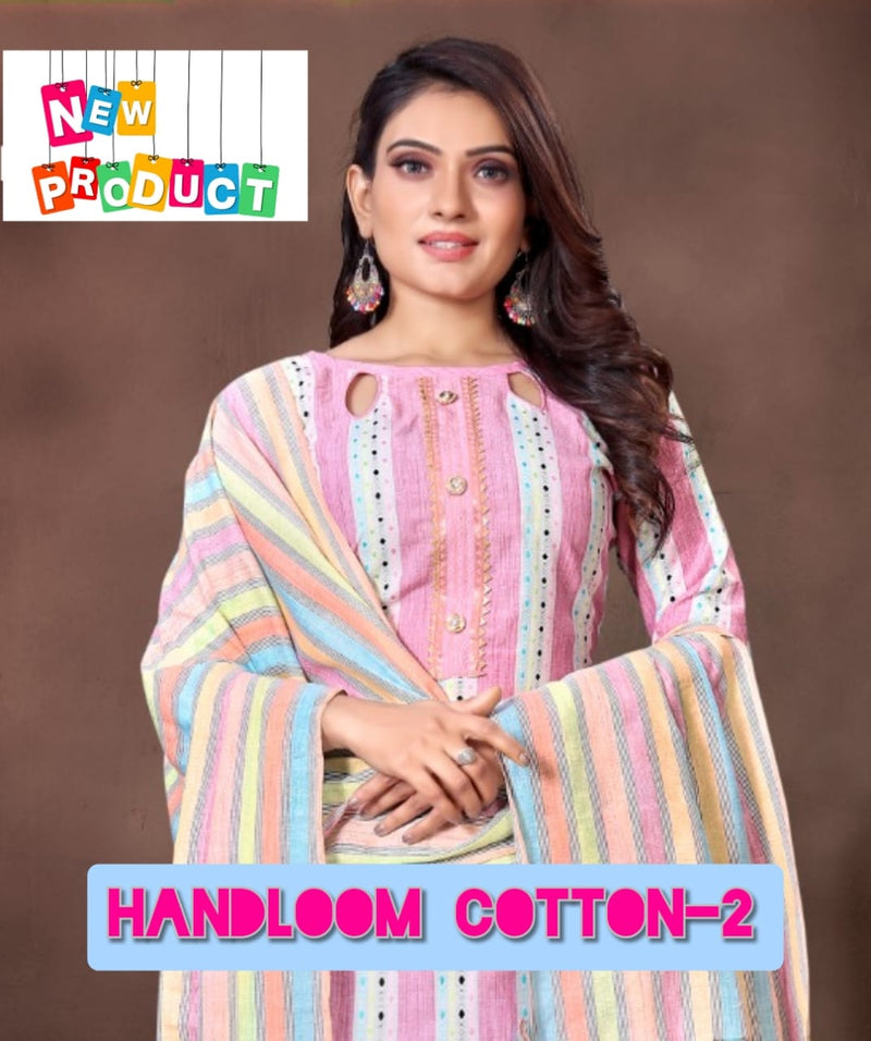 Mf Handloom Vol 2 Pure Cotton With Printed Work Stylish Designer Fancy Look Salwar Suit