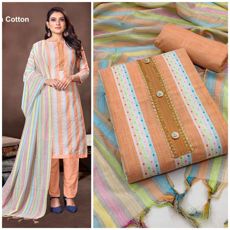 Mf Handloom Vol 2 Pure Cotton With Printed Work Stylish Designer Fancy Look Salwar Suit