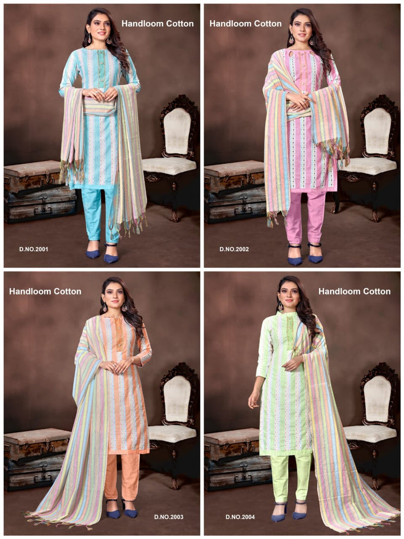 Mf Handloom Vol 2 Pure Cotton With Printed Work Stylish Designer Fancy Look Salwar Suit