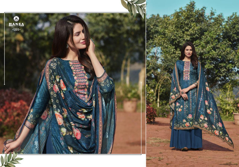 Hansa Hidaya Presents Sabiha Jam Cotton Digital Print With Work Fancy Partywear Salwar Kameez