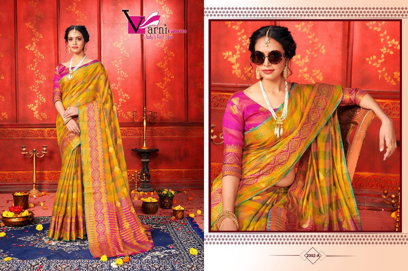 Varni Fabric Hansika Silk Art Fabric Fancy Wear Saree In Silk