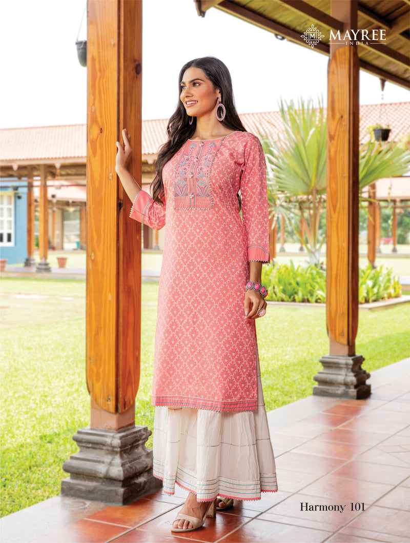 Mayree India Harmony Muslin Fancy Stylish Festive Wear Kurtis With Skirt