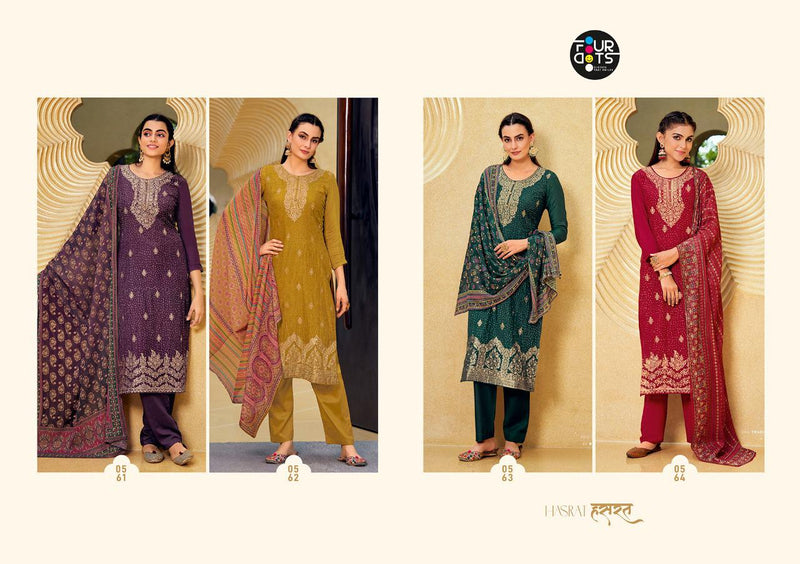 Four Dots Hasrat Viscose Muslin Party Wear Salwar Suits With Embroidery & Sequins Work