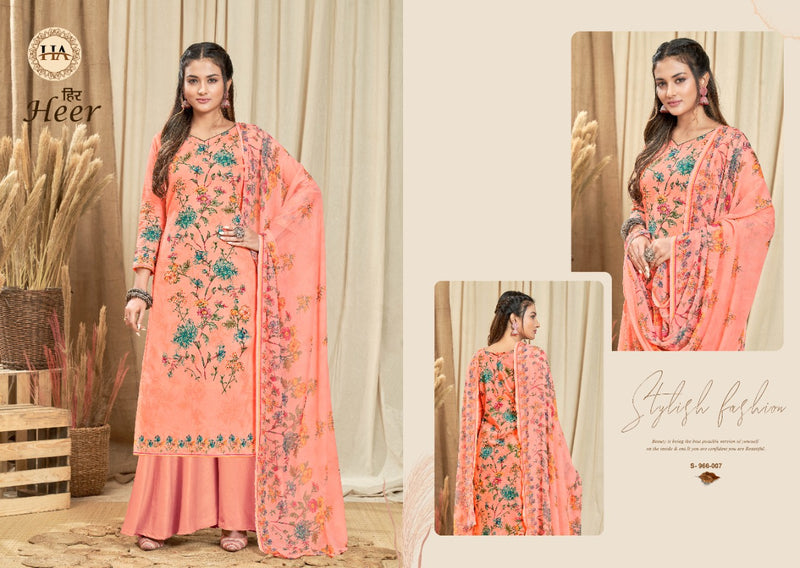 Alok Suit Heer Cambric Cotton With Printed Work Stylish Designer Festive Wear Salwar Kameez