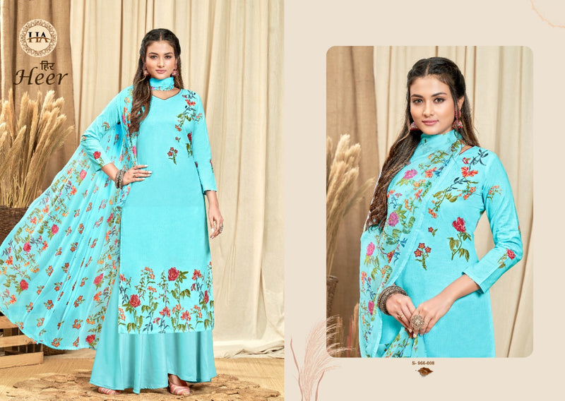 Alok Suit Heer Cambric Cotton With Printed Work Stylish Designer Festive Wear Salwar Kameez