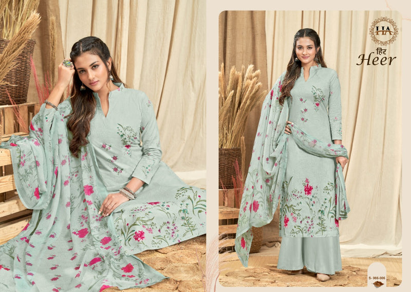 Alok Suit Heer Cambric Cotton With Printed Work Stylish Designer Festive Wear Salwar Kameez