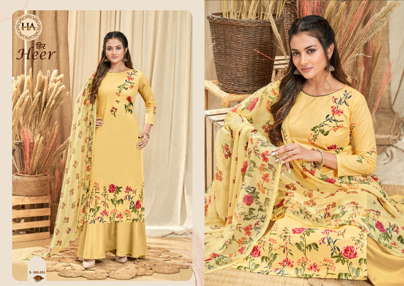 Alok Suit Heer Cambric Cotton With Printed Work Stylish Designer Festive Wear Salwar Kameez