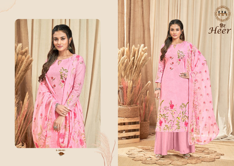 Alok Suit Heer Cambric Cotton With Printed Work Stylish Designer Festive Wear Salwar Kameez