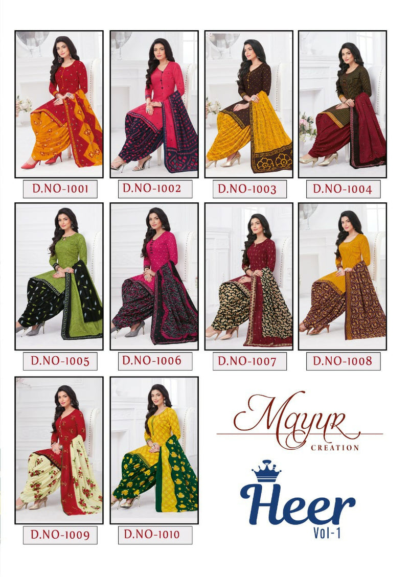 Mayur Creation Heer Vol 1 Cotton Printed Festive Wear Salwar Suits