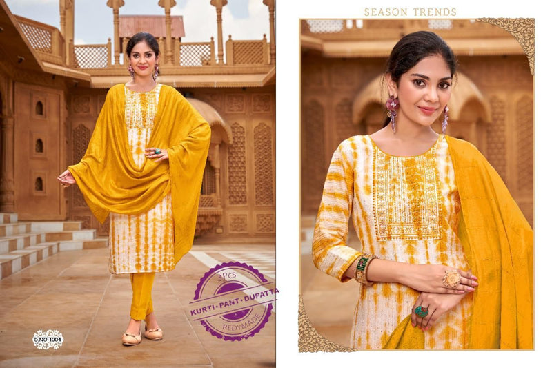 Poonam Hello Saburi Chanderi With Printed Work Stylish Designer Party Wear Beautiful Kurti