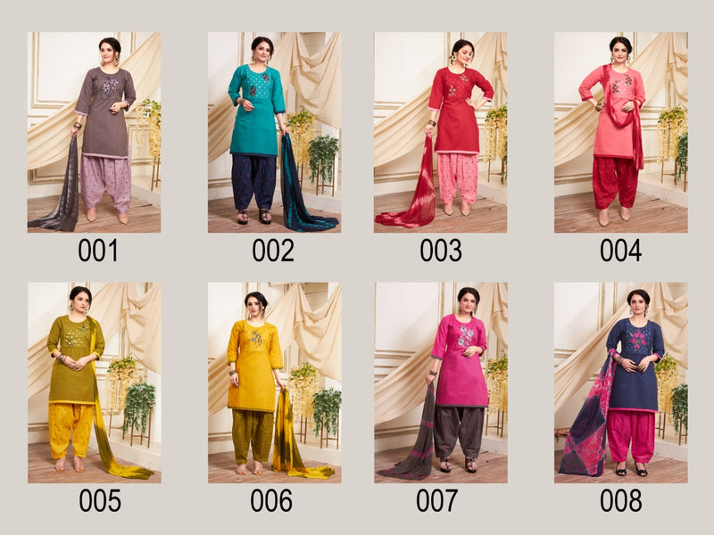 Master Hi Fi Vol 2 Cotton Designer Party Wear Kurtis With Patiyala Style Bottom & Dupatta