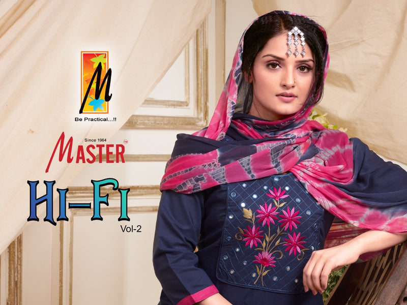 Master Hi Fi Vol 2 Cotton Designer Party Wear Kurtis With Patiyala Style Bottom & Dupatta