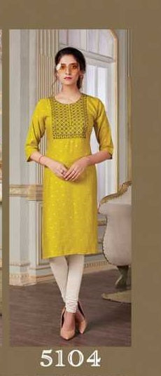 Wanna Hiral Rayon Printed Party Wear Kurtis With Embroidery Work