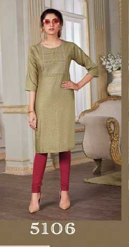 Wanna Hiral Rayon Printed Party Wear Kurtis With Embroidery Work