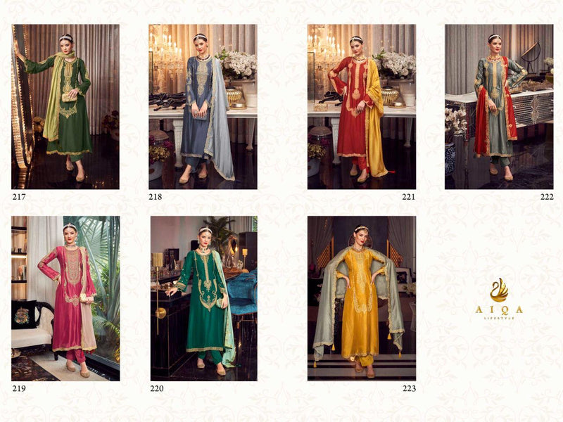 Aiqa Lifestyle Hoonar Silk With Heavy Embroidery Work Stylish Designer Festive Wear Salwar Kameez