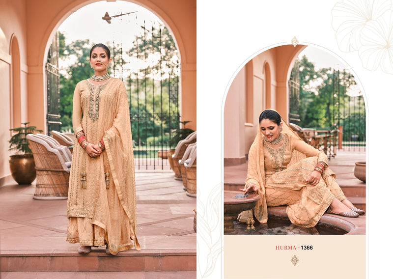 Eba Lifestyle Hurma 37 Fox Georgette Party Wear Sharara Salwar Suits With Embroidery