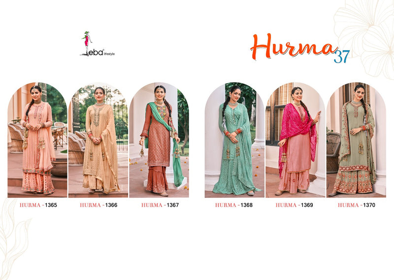 Eba Lifestyle Hurma 37 Fox Georgette Party Wear Sharara Salwar Suits With Embroidery