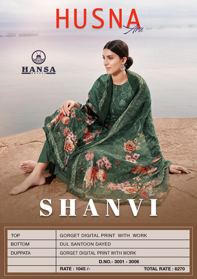 Hansa Prints Presents Shanvi 3001-3006 Georgette Work Designer Salwar Kameez