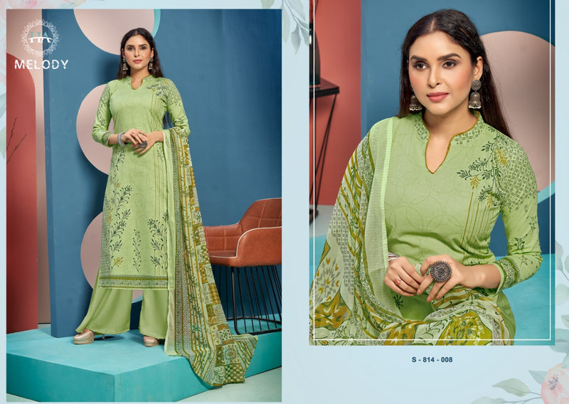 Harshit Fashion Hub Launch Melody Cambric Cotton Designer Embroidery Work Fancy Casual Wear Salwar Suits