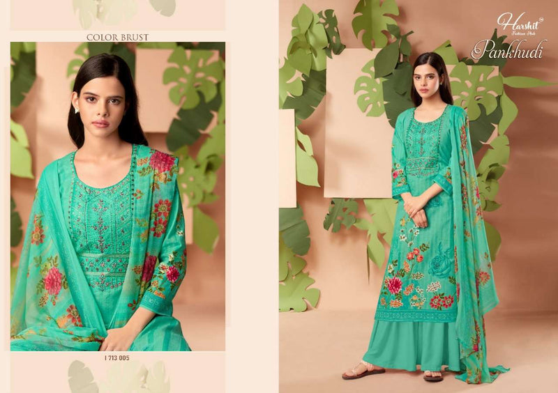 Harshit Fashion Pankhudi Cotton Digital Print With Embroidery Work Summer Wear Exclusive Salwar Suits