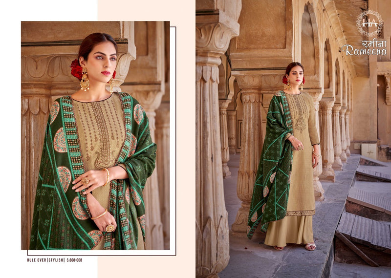 Harshit Fashion Rameena Pure Wool Pashmina Embroidered Work Salwar Kameez