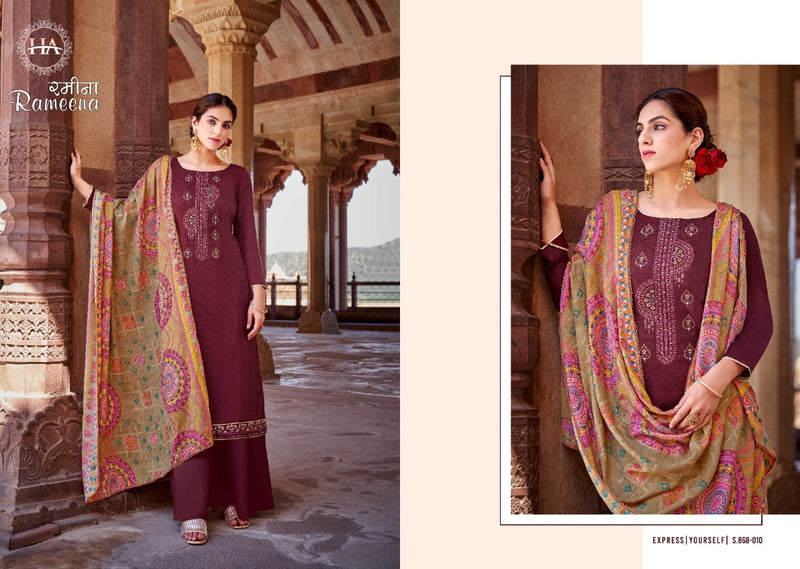 Harshit Fashion Rameena Pure Wool Pashmina Embroidered Work Salwar Kameez