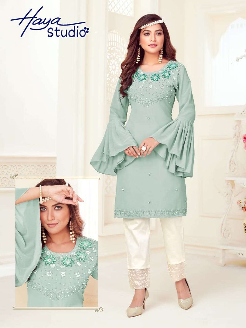 Haya Studio Hs Vol 1107 Readymade Handwork Stylish Pakistani Kurti