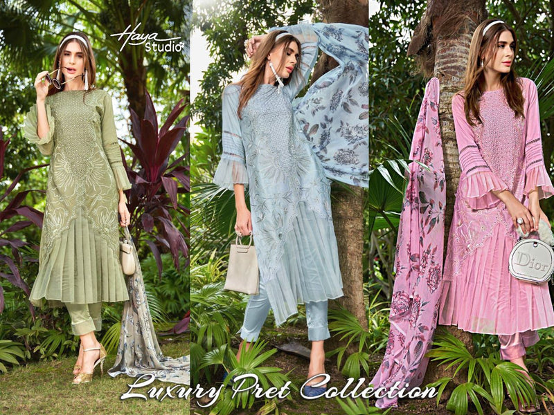 Haya Studio Lpc 109 Pure Jam Silk Cotton Pakistani Wear Pret Kurti