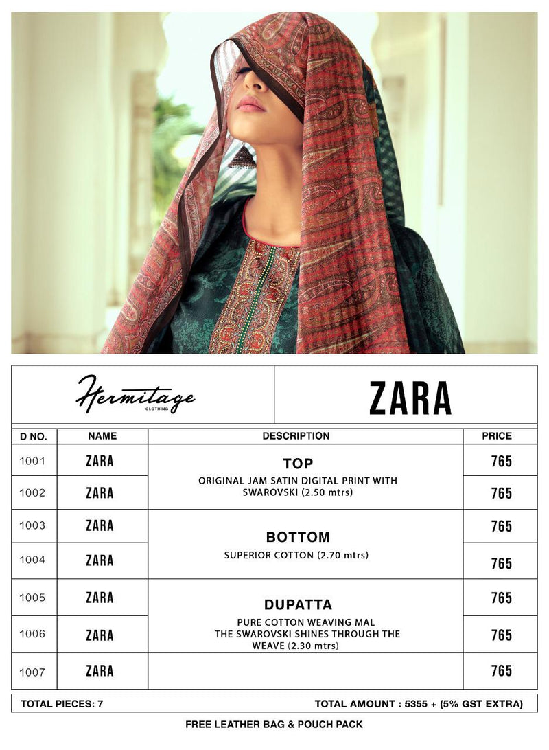 Hermitage Clothing Zara Jam Satin Print With Swarovski Work Salwar Kameez
