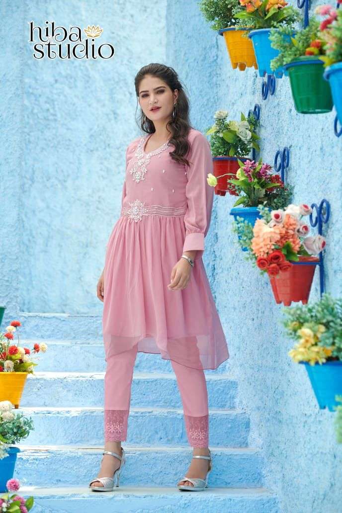 Hiba Studio Lpc Vol 42 Heavy Georgette Stylish Designer Pakistani Kurti