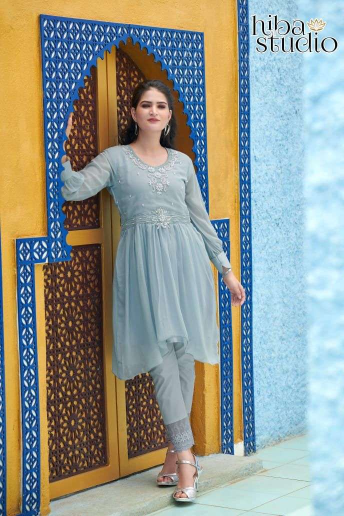 Hiba Studio Lpc Vol 42 Heavy Georgette Stylish Designer Pakistani Kurti