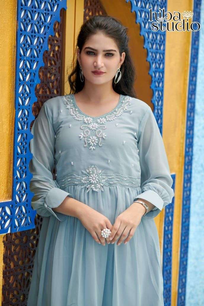 Hiba Studio Lpc Vol 42 Heavy Georgette Stylish Designer Pakistani Kurti