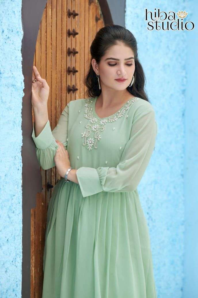 Hiba Studio Lpc Vol 42 Heavy Georgette Stylish Designer Pakistani Kurti