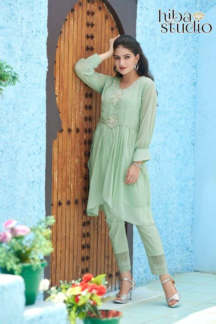 Hiba Studio Lpc Vol 42 Heavy Georgette Stylish Designer Pakistani Kurti