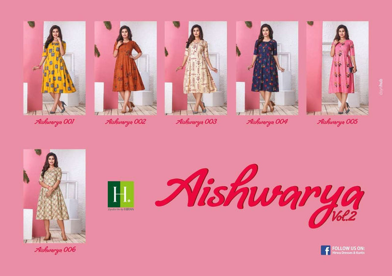 Hirwa Aishwarya Vol 2 Rayon Designer Regular Wear Readymade Kurtis