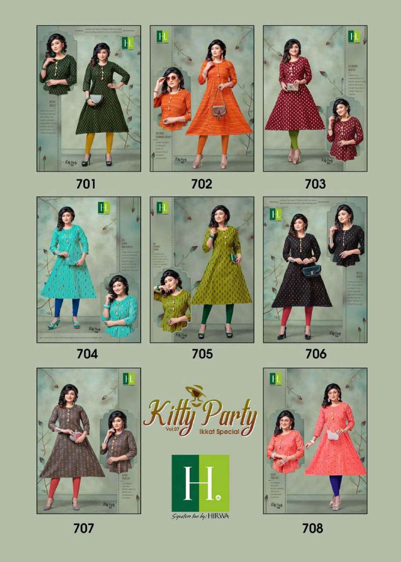 Hirwa H Dot Kitty Party Vol 7 Cambric Cotton Bandhani  Print Anarkali Style Kurtis