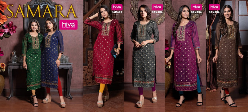 Hiva Designer Samara Kora Silk Designer Wear Kurti Collection