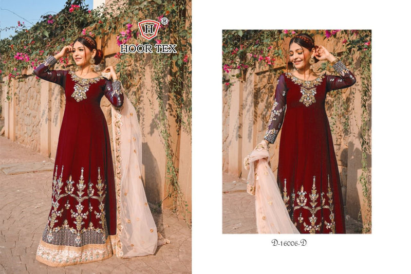 Hoor Tex 16006 Fox Georgette With Embroidery Stone Work Pakistani Suit