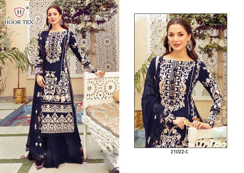 Hoor Tex 21022-A To 21022-B Pure Cotton With Heavy Embroidery Work Party Wear Pakistani  Salwar Suits