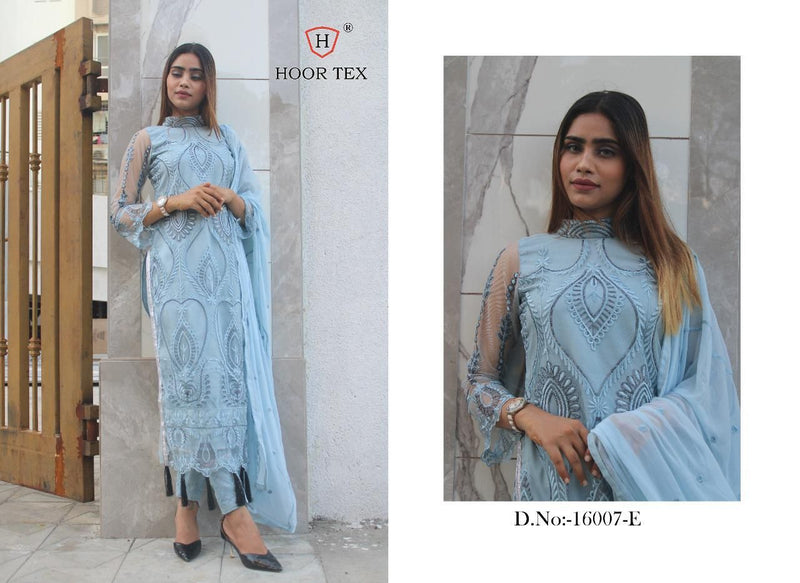 Hoor Tex Nafiya Colour Gold Vol 7 16007 Heavy Net Embroidered Work Pakistani Suit