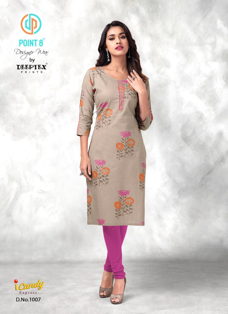 Deeptex Print I Candy Express Cotton Daily Wear Kurtis