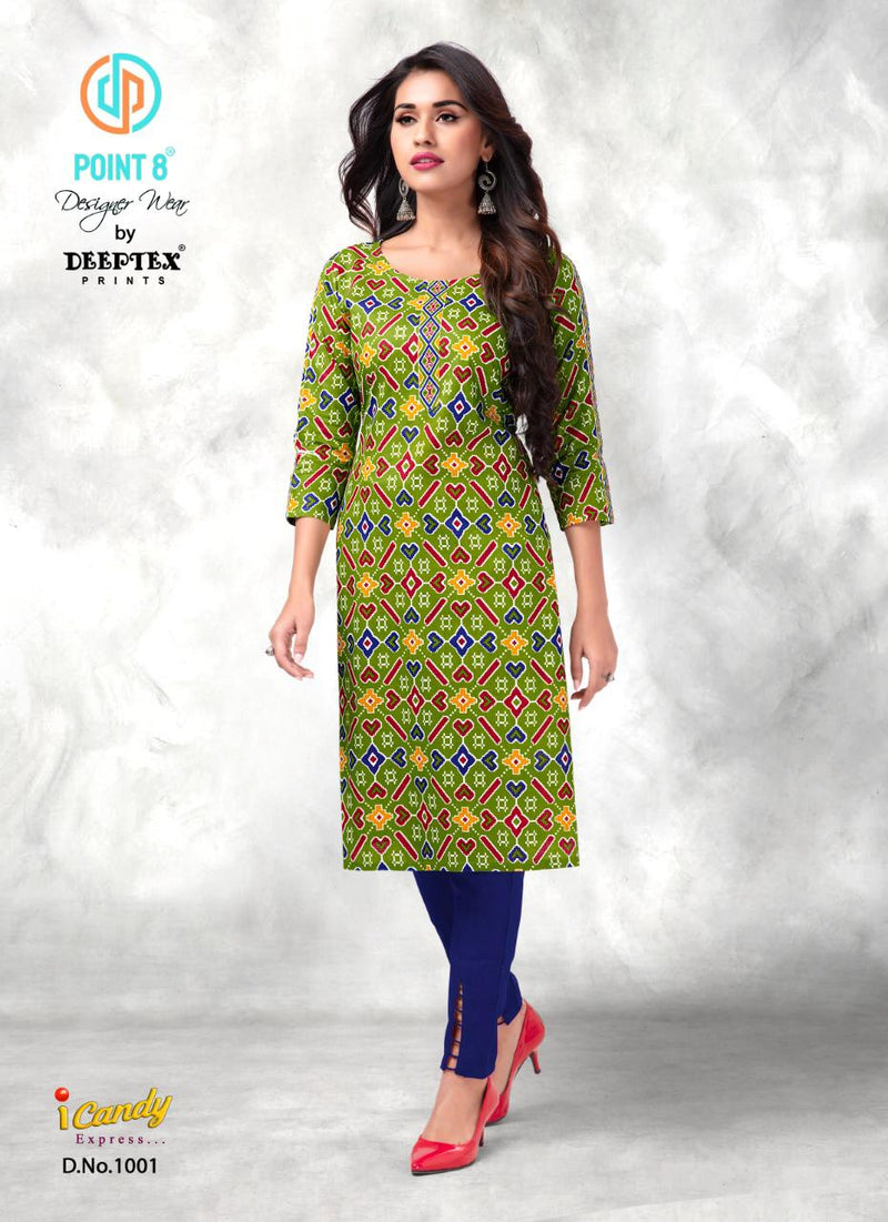 Deeptex Print I Candy Express Cotton Daily Wear Kurtis