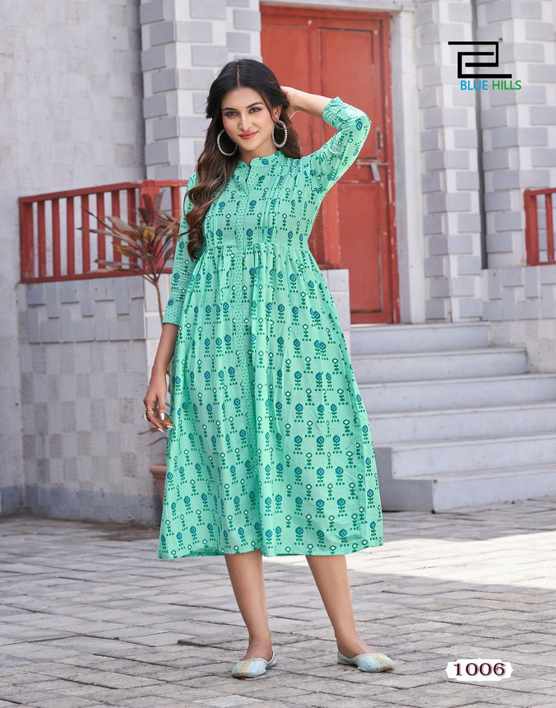 Blue Hills Ikki Cotton Vol 1 Cambric Cotton Fancy  Party Wear Kurtis With Ikkat Prints