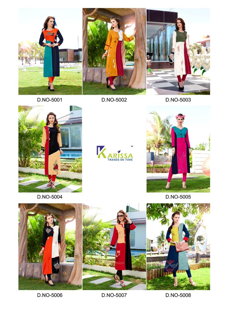 Muskan Vol 1 Karissa Plain Office Wear Kurtis With Embroidery Work